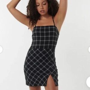 Garage Women's Black and White Plaid Mini Dress